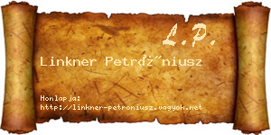 Linkner Petróniusz névjegykártya